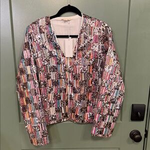 Multicolor Sequin V-Neck Blazer - Women